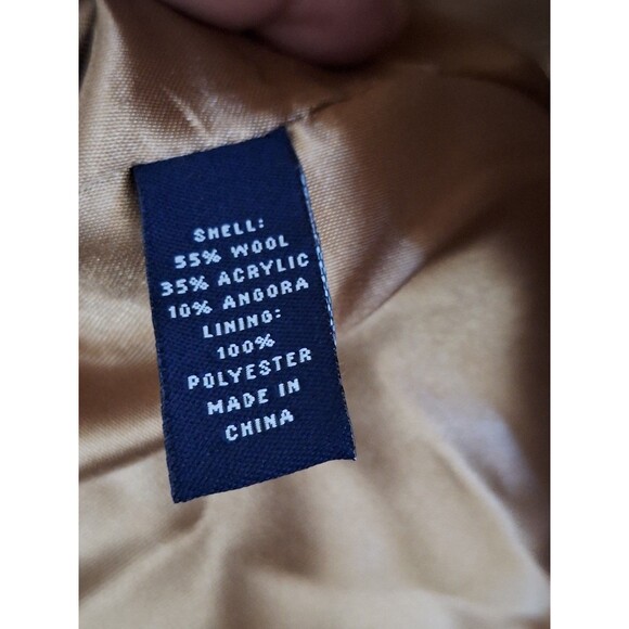 American Living Wool Angora Peacoat Womens Medium Tan Double Breasted Belted - Picture 5 of 16